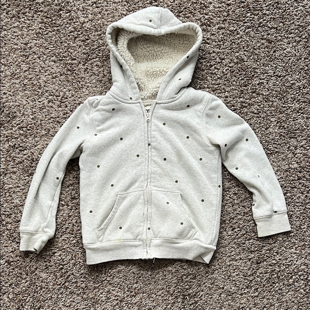 OshKosh B'gosh Cream Polka Dot Hoodie